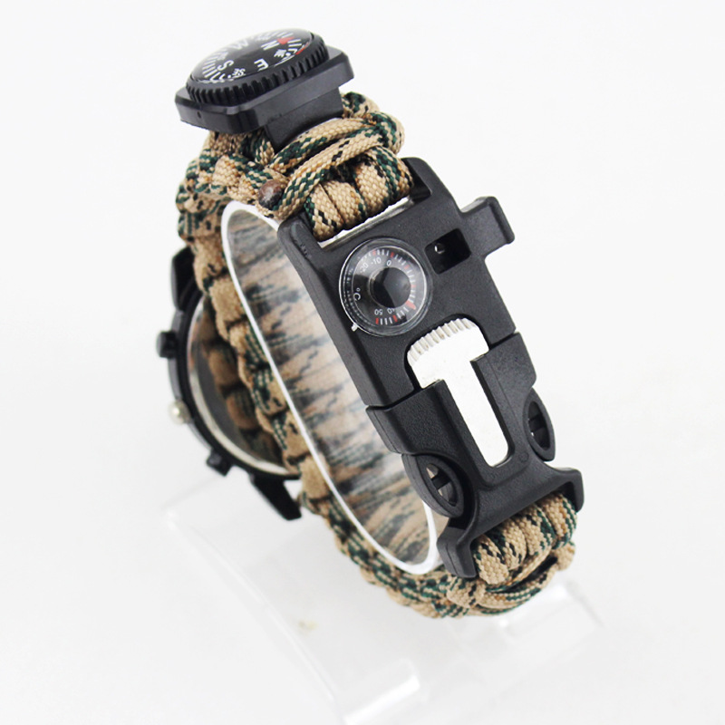 Outdoor camping Sports men's tool kit watch lighter alcohol foil paper fishing line multi-functional mountaineering watch