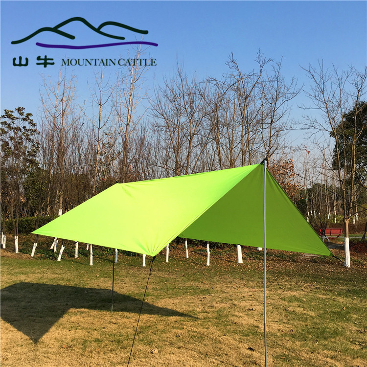3*3 m Polyester Rod-less Outdoor Canopy Tent Sunshade Beach Floor Cloth Adhesive Anti-rain UV Moisture-proof Mat