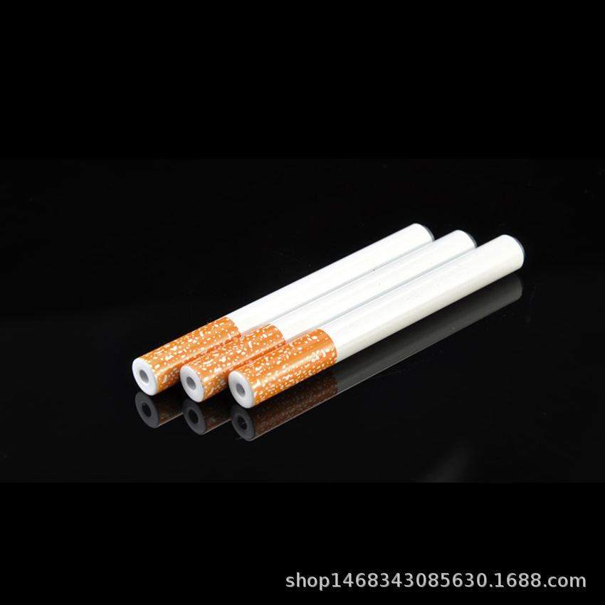 Factory Direct Sales New Cigarette Shape Long Smoking Pipe Length 78mm Aluminum Alloy Pipe Box of 100 Pieces