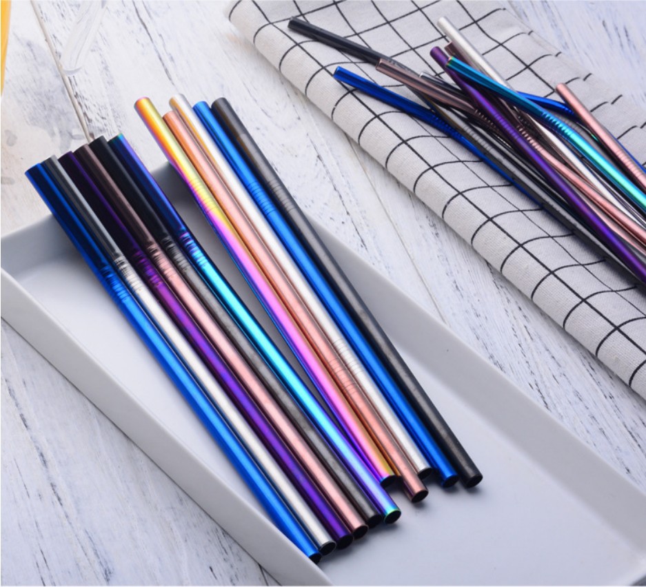 Cross-border exclusive for 304 stainless steel straw bubble tea straw food grade metal straw Amazon straw