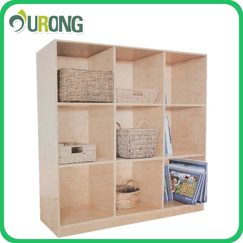 Kindergarten Storage Cabinet Bookbag Rack/Eco-friendly Student Furniture Combination Cabinet/Solid Wood Children's Locker Storage Cabinet