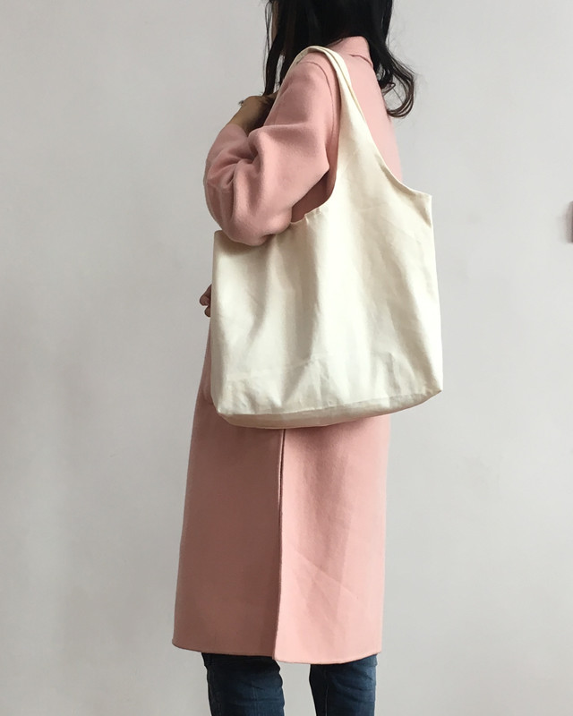 Blank Korean Style Simple Large Capacity Fresh Artistic Canvas Bag Women's Large Bag Shoulder Bag