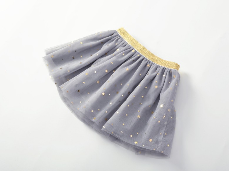Children's Clothing Spring Summer Autumn Girls' Pouce Skirt Flash Star Children's Vessel Skirt Princess Half-length Mesh Skirt Beaded Powder