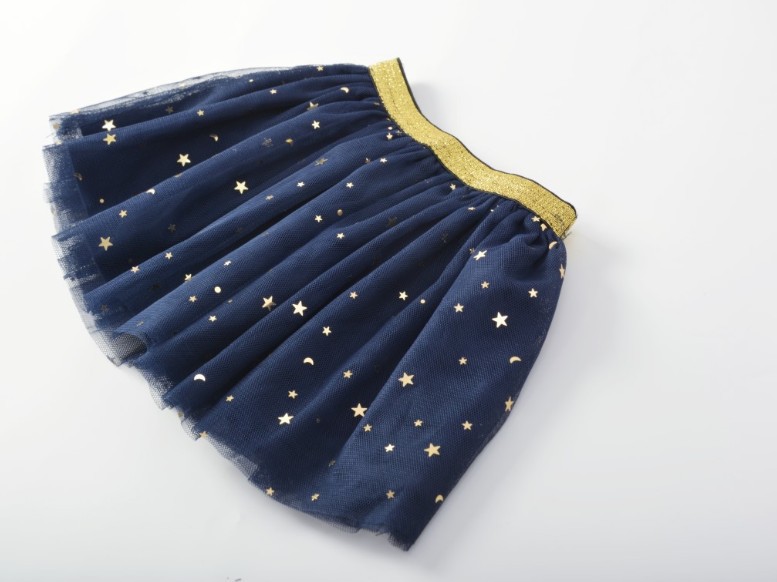 Children's Clothing Spring Summer Autumn Girls' Pouce Skirt Flash Star Children's Vessel Skirt Princess Half-length Mesh Skirt Beaded Powder