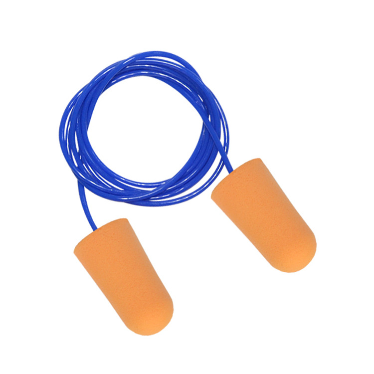 Customized Ec-1001A-C Oem Oem Processing for Sleeping and Learning Anti-Noise Pu Sponge Soundproof Earplugs with Cable