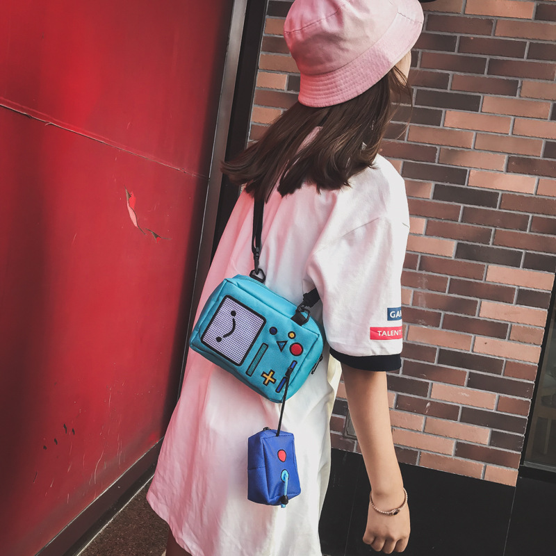 Korean ins Cute Children's Fun Game Machine Adventure bmo Cool Tui Girl's Didi Trendy Shoulder Bag Women's Shoulder Bag Crossbody Bag