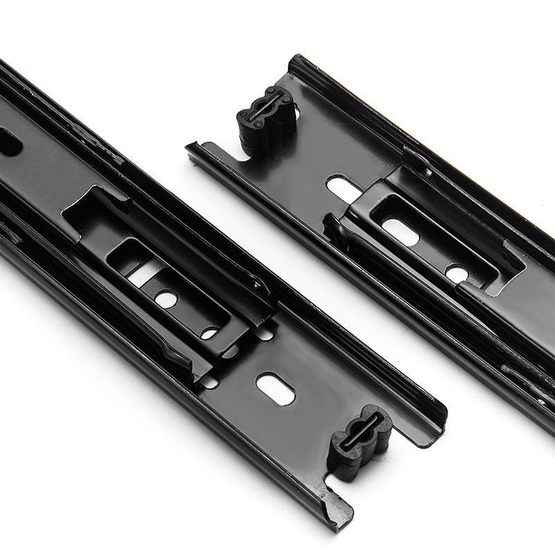Push-pull decorative painting 35 wide three-section drawer slide rail meter box mute buffer three-fold steel ball track guide rail