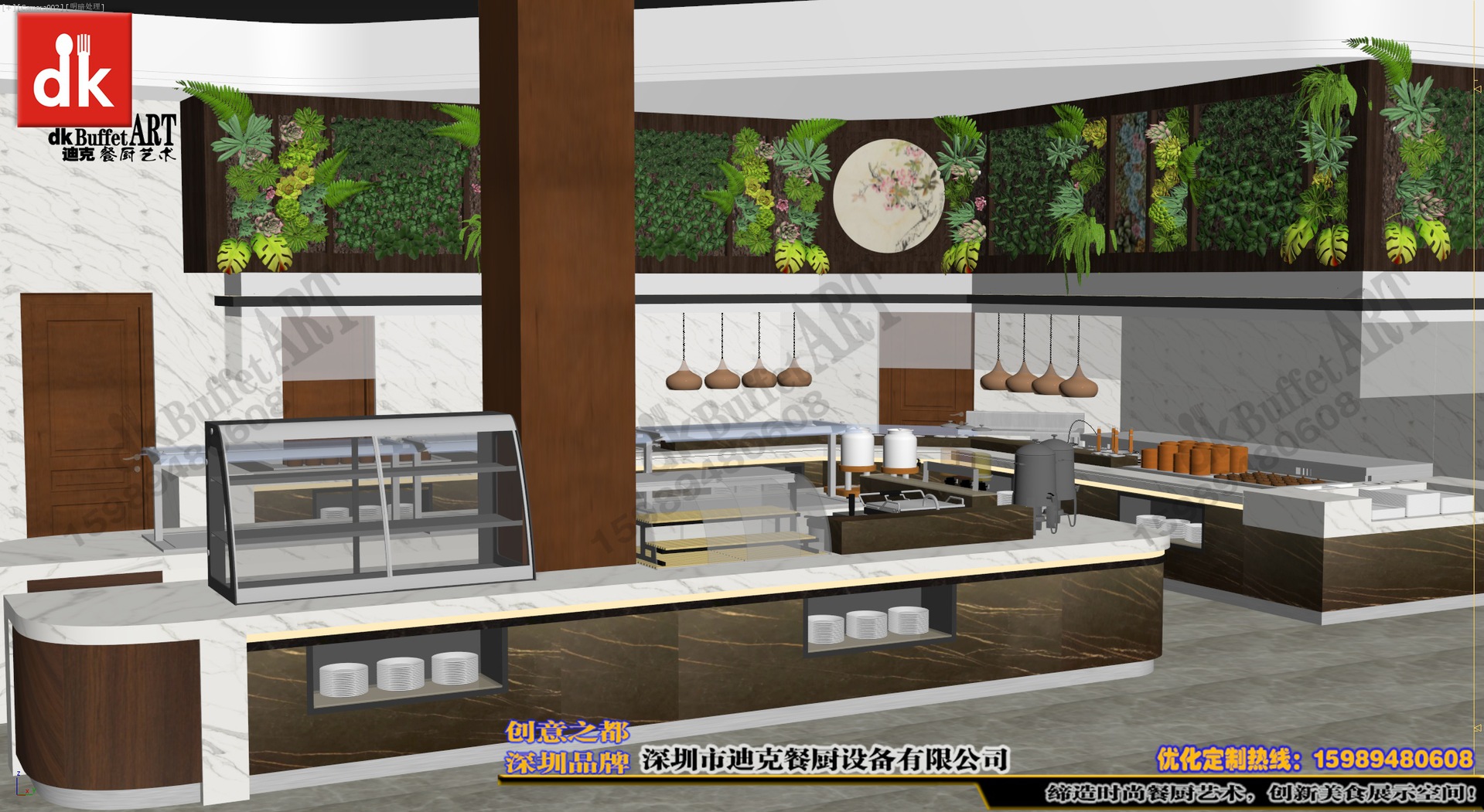 Unit Canteen Meal Line Design Restaurant Decoration Buffet Table Production