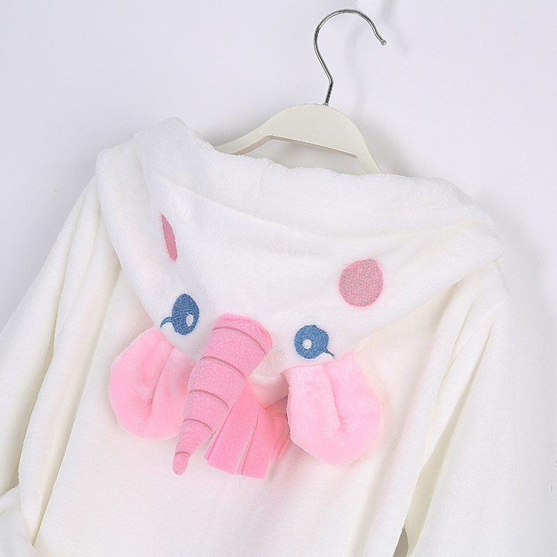 Flannel bathrobe children's home clothes cute baby unicorn children's nightgown baby bathrobe a generation of hair