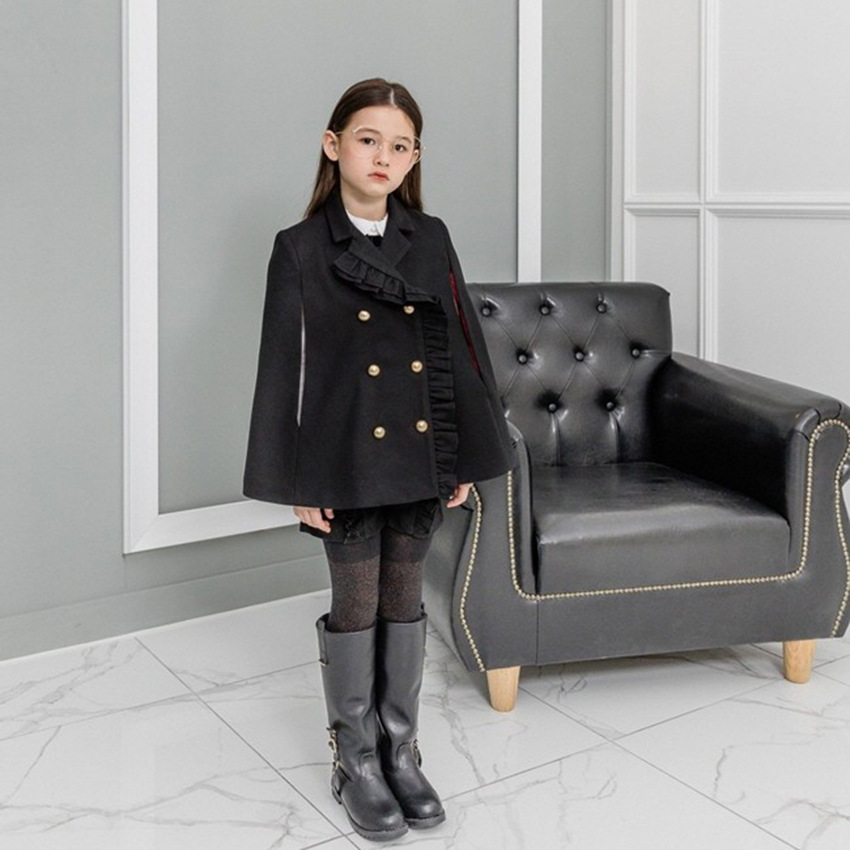 European and American New Kidsren's Woolen Outwears, Factory-Made Cloaks, Woolen Medium and Large Trendy Kidsren's Outwears, Sample Processing and Customization