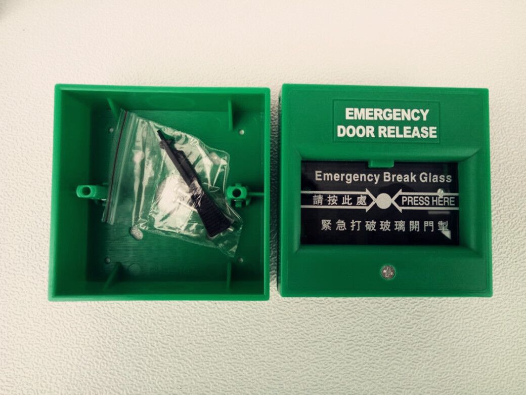 Wave Punch BC102 Fire Alarm Button Glass Broken Access Control Switch Glass Breaking Emergency Button Alarm Green