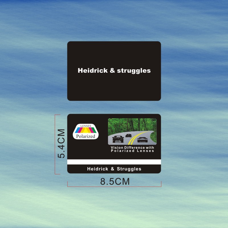 High Hardness Texture Pvc Thick 0.76mm Vip Card Polarized Sunglasses Test Card Uv Glasses Eye Protection