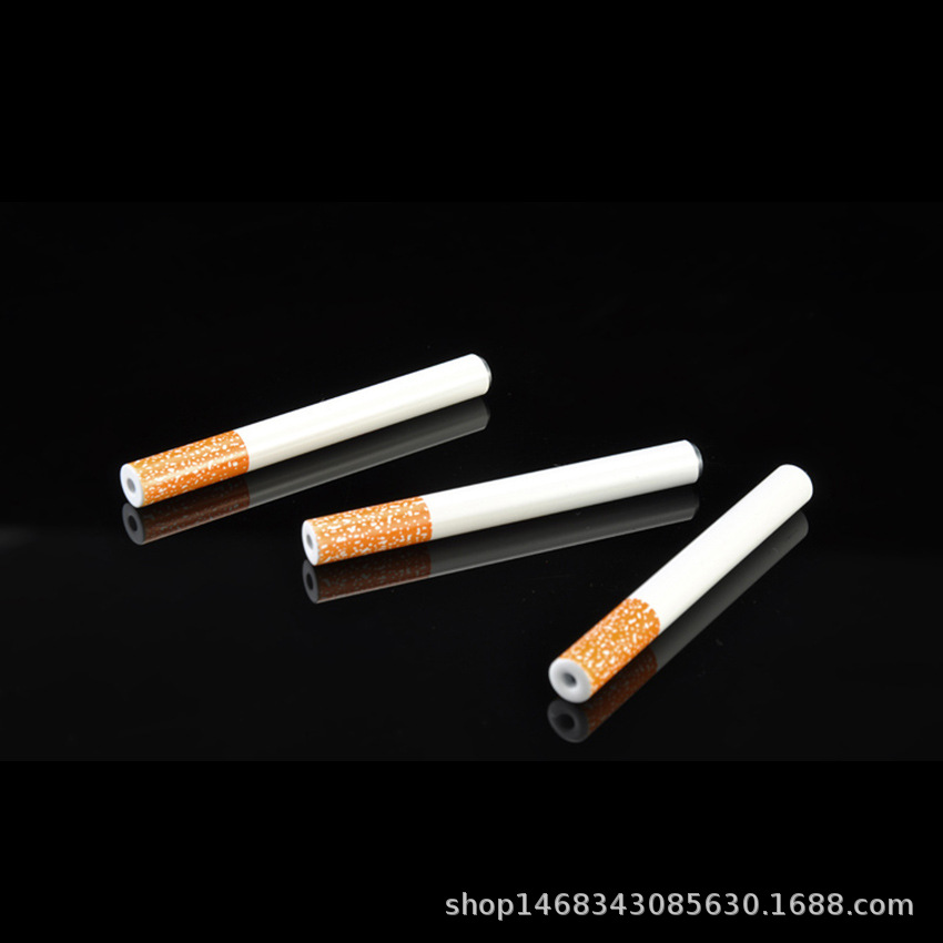 Factory Direct Sales New Cigarette Shape Long Smoking Pipe Length 78mm Aluminum Alloy Pipe Box of 100 Pieces