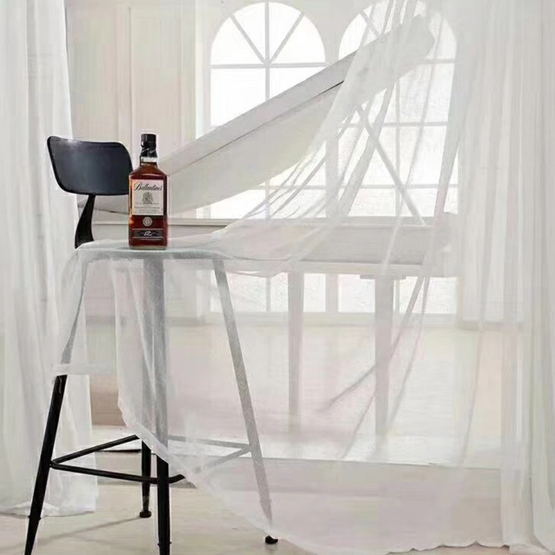 Curtain Manufacturer White Engineering Screen Mesh Cross Linen Engineering Screen Mesh Bay Window Light-Transmitting Burlap Natural