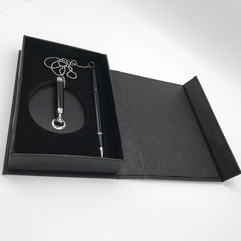 Metal fixed with chain desk pen business office metal with chain signature pen cabinet desktop advertising gift set pen