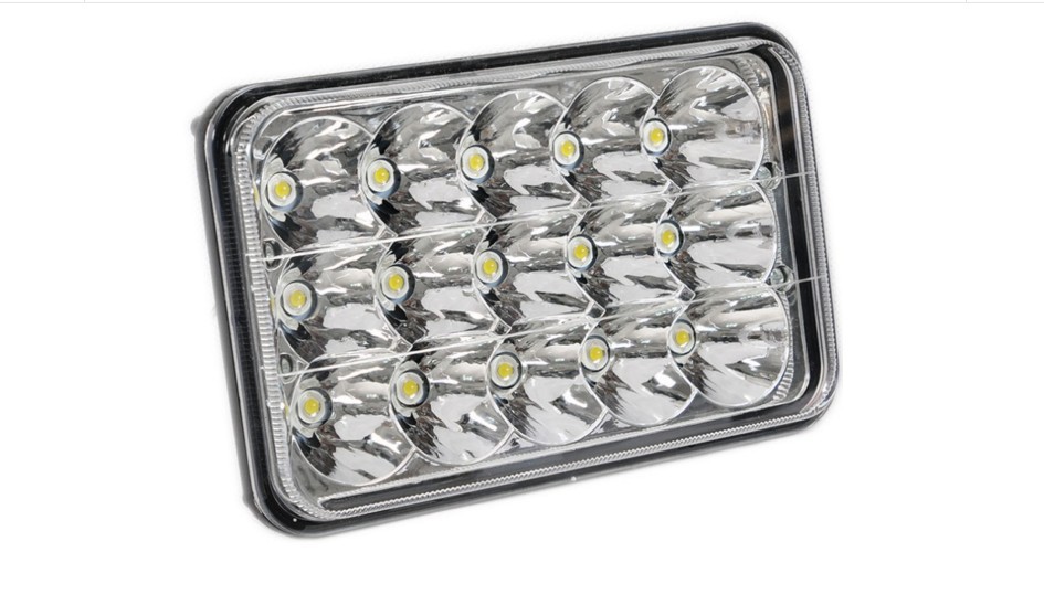 7x 6 дюймовый одиночный 45W 15LED фара + дневные ходовые огни + дальний и ближний свет H4 разъем черное дно