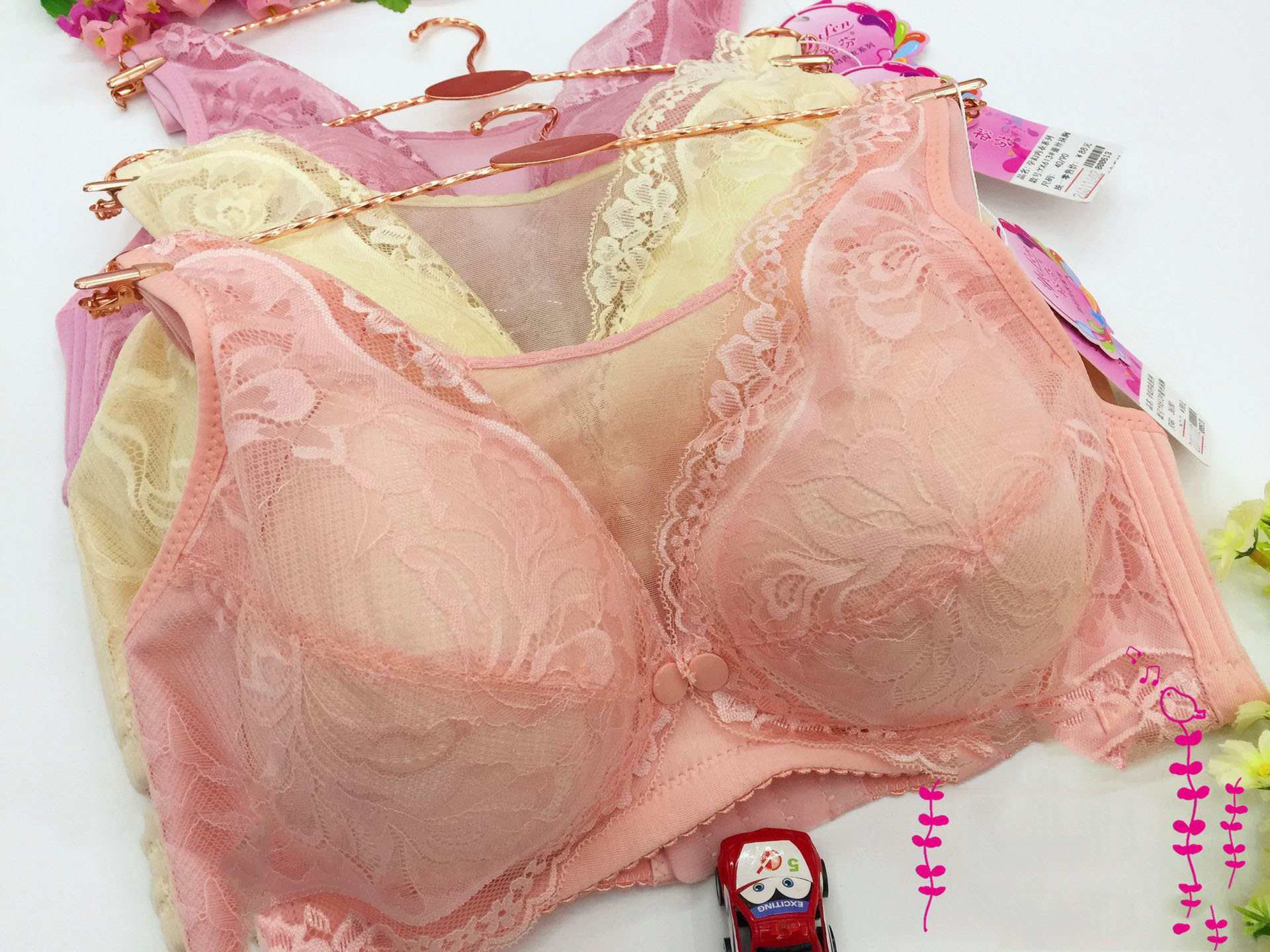 Оптовая продажа материнского нижнего белья для кормления, противообнажающий топ, полный жилет, кружевной бюстгальтер для кормления