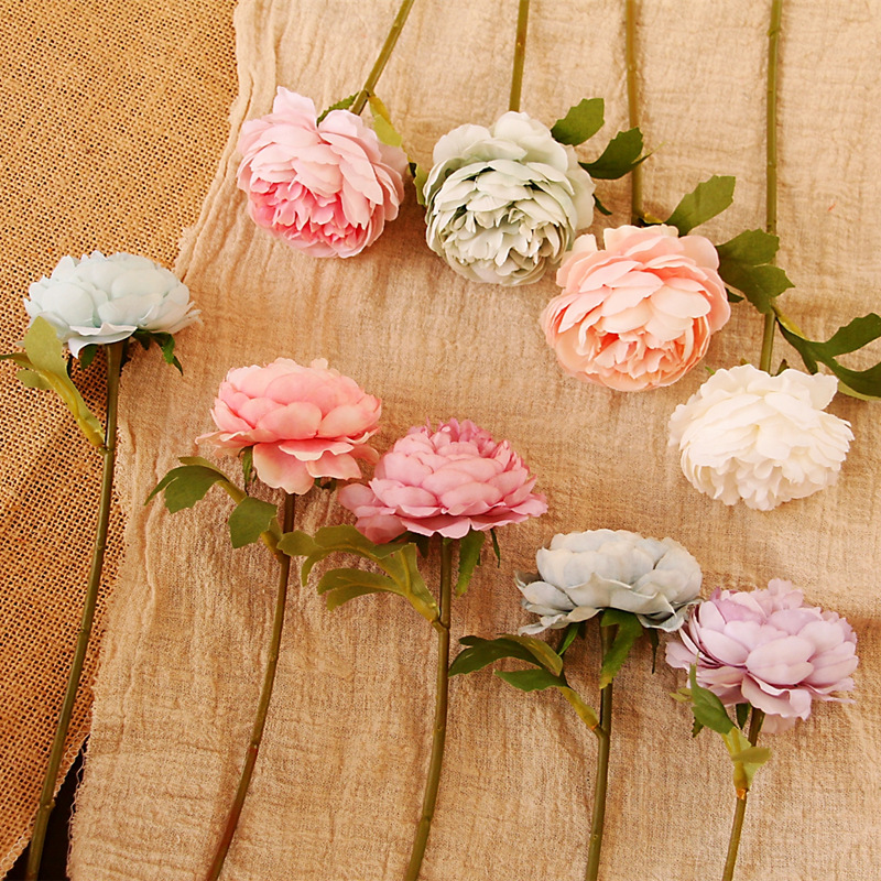 Simulation Flower Art Single Branch Small Camellia Fake Flower Home Photography Soft Dress Handmade Flower Living Room Coffee Table Dining Table Decorative Flower