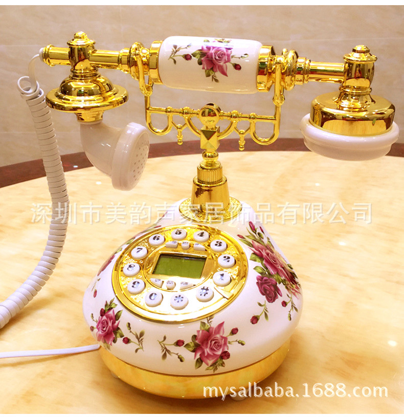 Ceramic telephone antique telephone landline retro telephone Hotel European telephone beauty voice cross-border