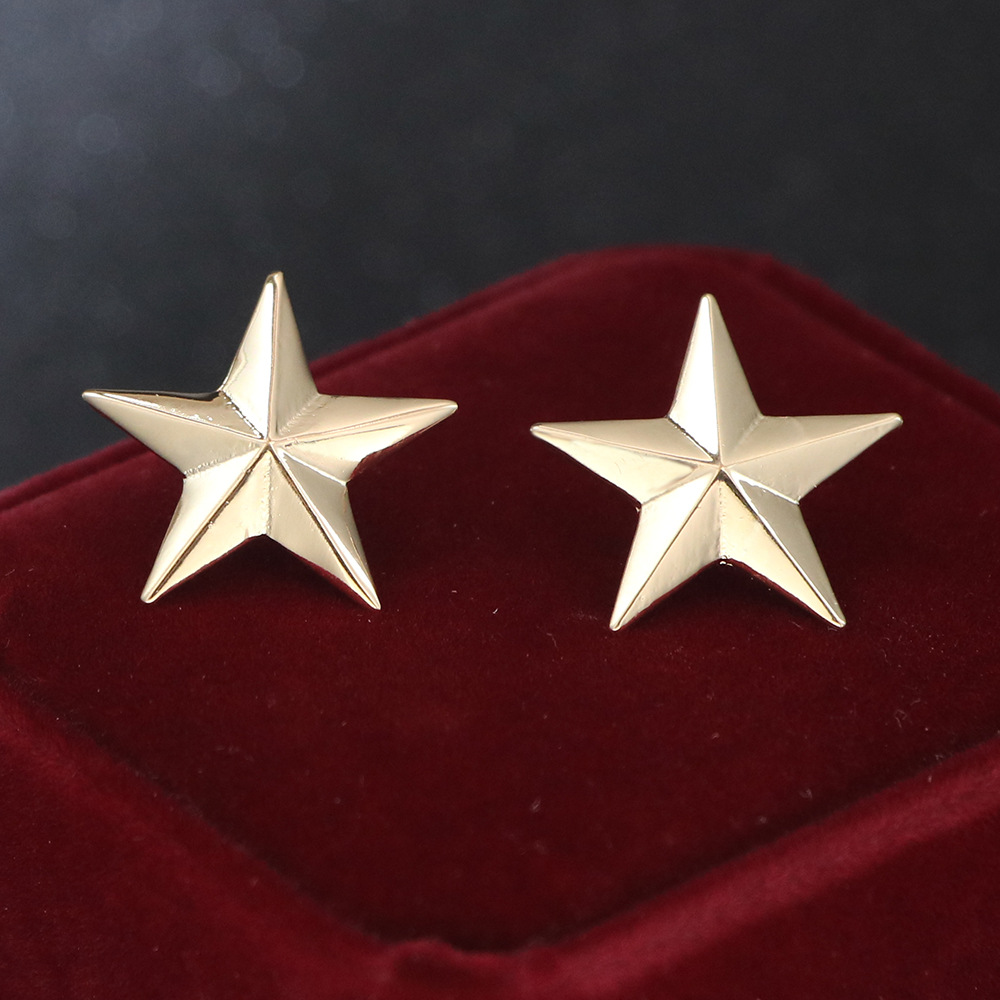 Korean personality fashion men's shirt five-pointed star collar nail alloy trend collar pin brooch factory direct wholesale