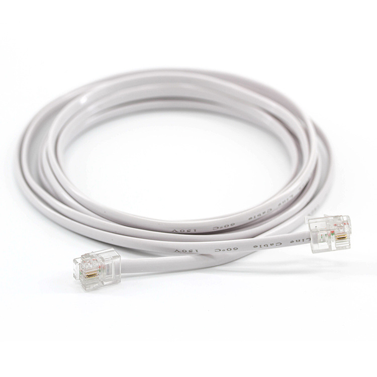 5 m telephone line manufacturer copper telephone line 6P2C two-core telephone line finished telephone jumper