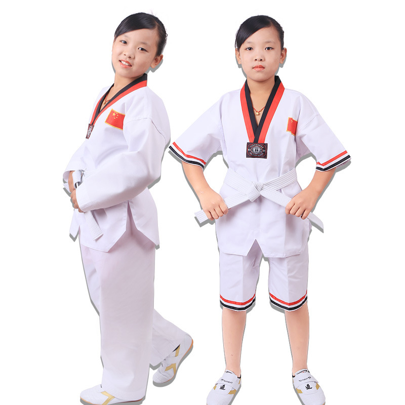 Wholesale Taekwondo Clothing Spring Summer Children Adult Long Sleeve Short Sleeve Taekwondo Training Clothing