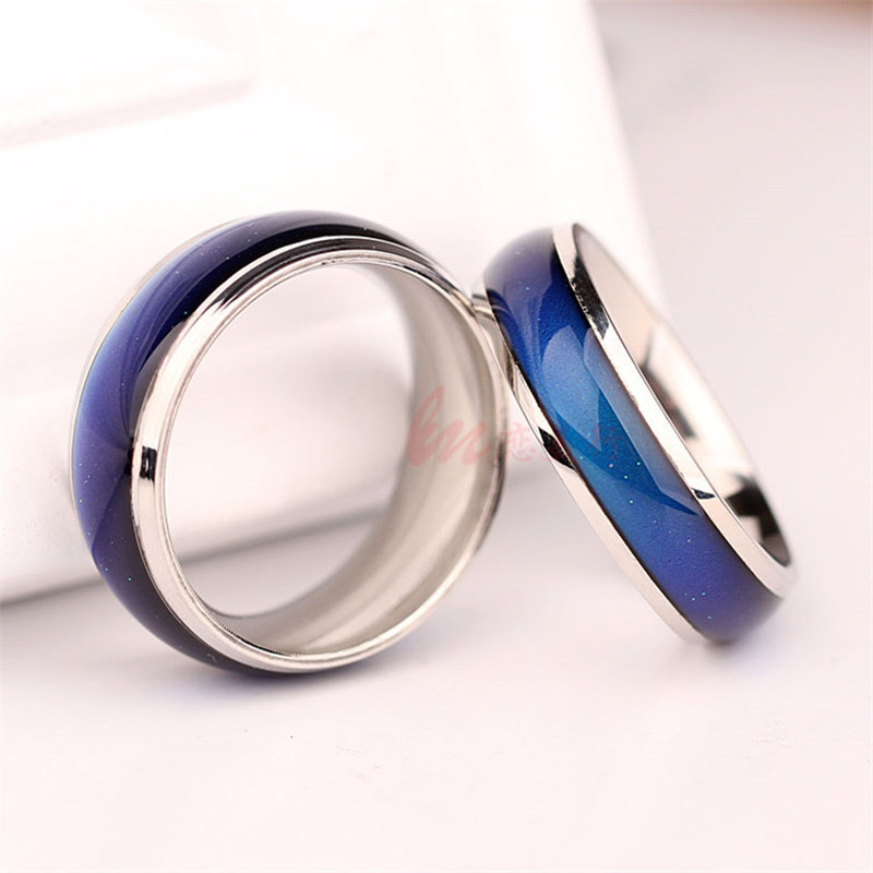 Korean version of the mood temperature change Ring 6mm wide couples temperature control color temperature ring female student gift factory direct sales