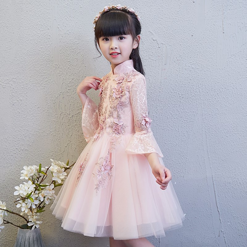 Girls' Princess Dress Girls' Piano Costume Host Children's Wedding Dress Flower Children's Puffy Yarn Birthday Evening Dress