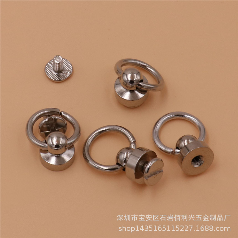 Brass monk head with ring pacifier nail DIY handmade leather luggage hardware accessories pure copper handle monk head