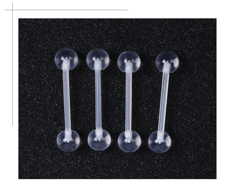 Factory wholesale UV soft bar tongue nail transparent eyebrow lip nail European and American body piercing navel nose ring jewelry set