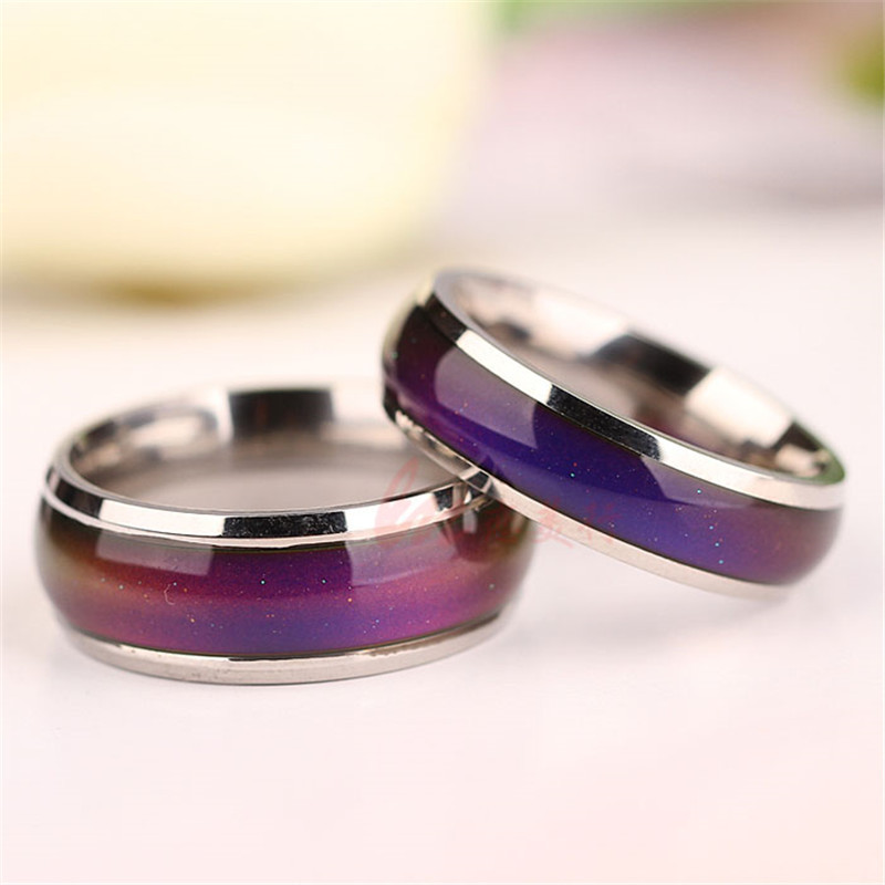 Korean version of the mood temperature change Ring 6mm wide couples temperature control color temperature ring female student gift factory direct sales