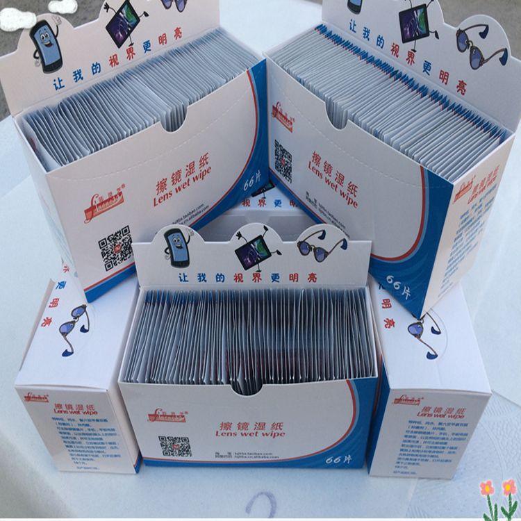 Factory wholesale Feizhi brand alcohol-containing glasses wiping paper single piece screen cleaning wet tissue large quantity free shipping