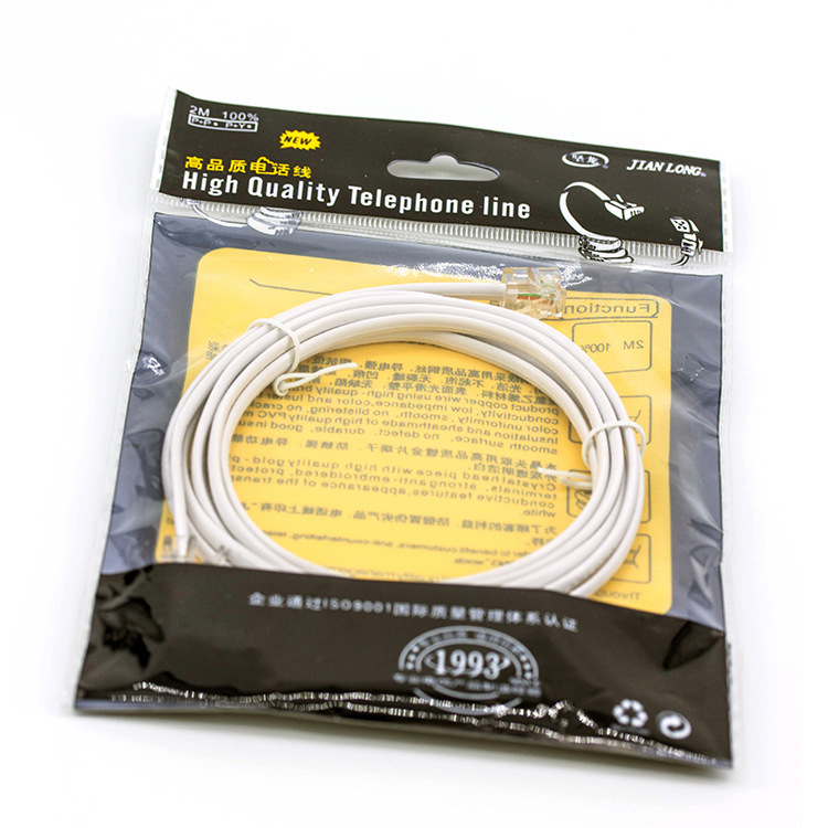 5 м телефонный кабель производитель медный телефонный кабель 6P2C двухжильный телефонный кабель готовый телефонный джампер