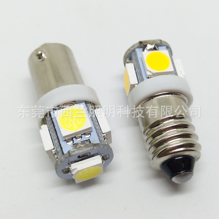 E10 thread BA9S BAX9S crooked foot 5SMD 5050 LED width light