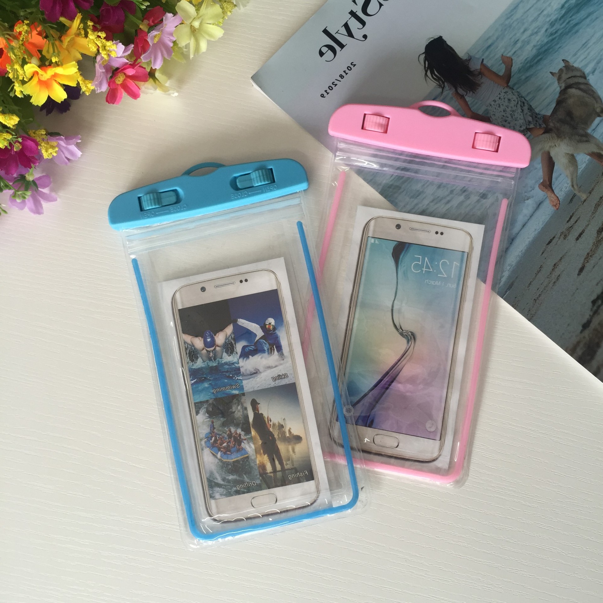 Wholesale Transparent Mobile Phone Waterproof Bag, Luminous Outdoor Pvc Mobile Phone Diving Photo Waterproof Case, Rainproof