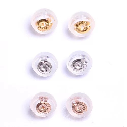 Оптовая пластиковая упаковка, серебряные затычки для ушей из 925 стерлингового серебра, надежные и не деформируются, не расшатываются и не меняют цвет