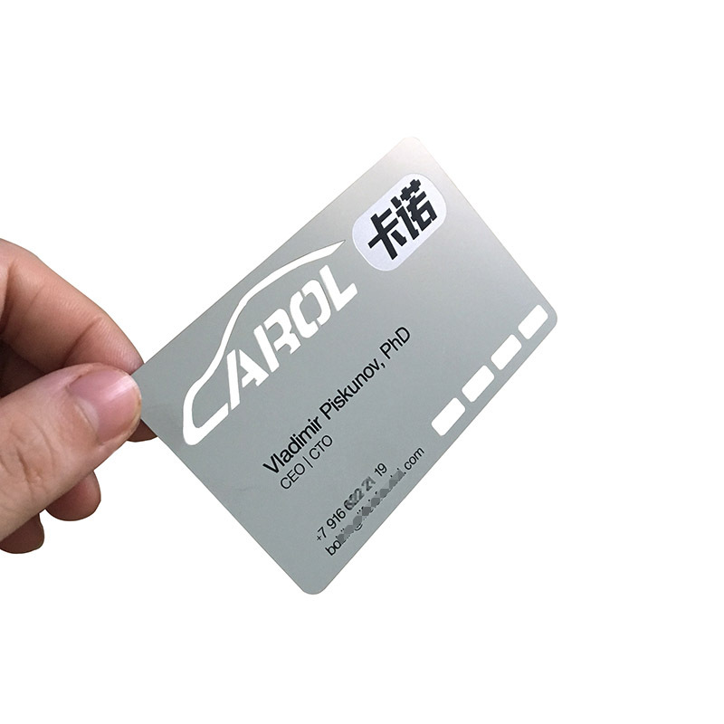 Stainless Steel Store Promotional Business Card Personal Brushed Card Warranty Vip Card Free Design with Pictures Manufacturer Cheap