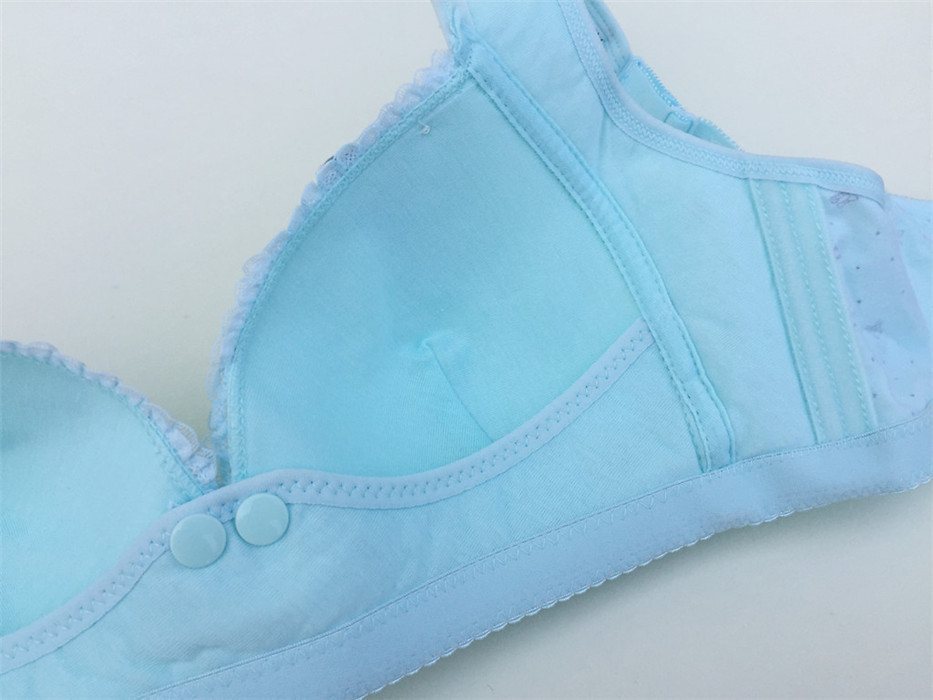 New Maternity Nursing Bra Pure Cotton Front Button Printed Vest with Four Rows and Four Buttons Nursing Bra