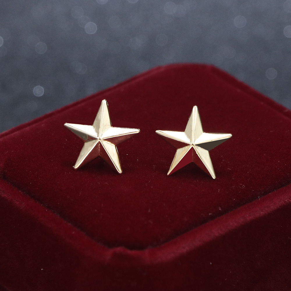 Korean personality fashion men's shirt five-pointed star collar nail alloy trend collar pin brooch factory direct wholesale