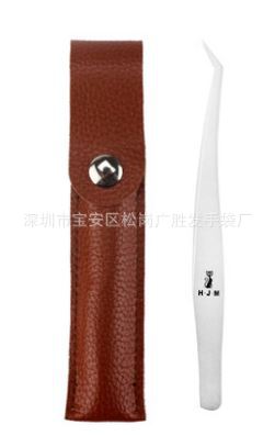 Manufacturers produce Jinyu dolphin clip grafting eyelash tweezers leather case, single eyebrow tweezers leather case