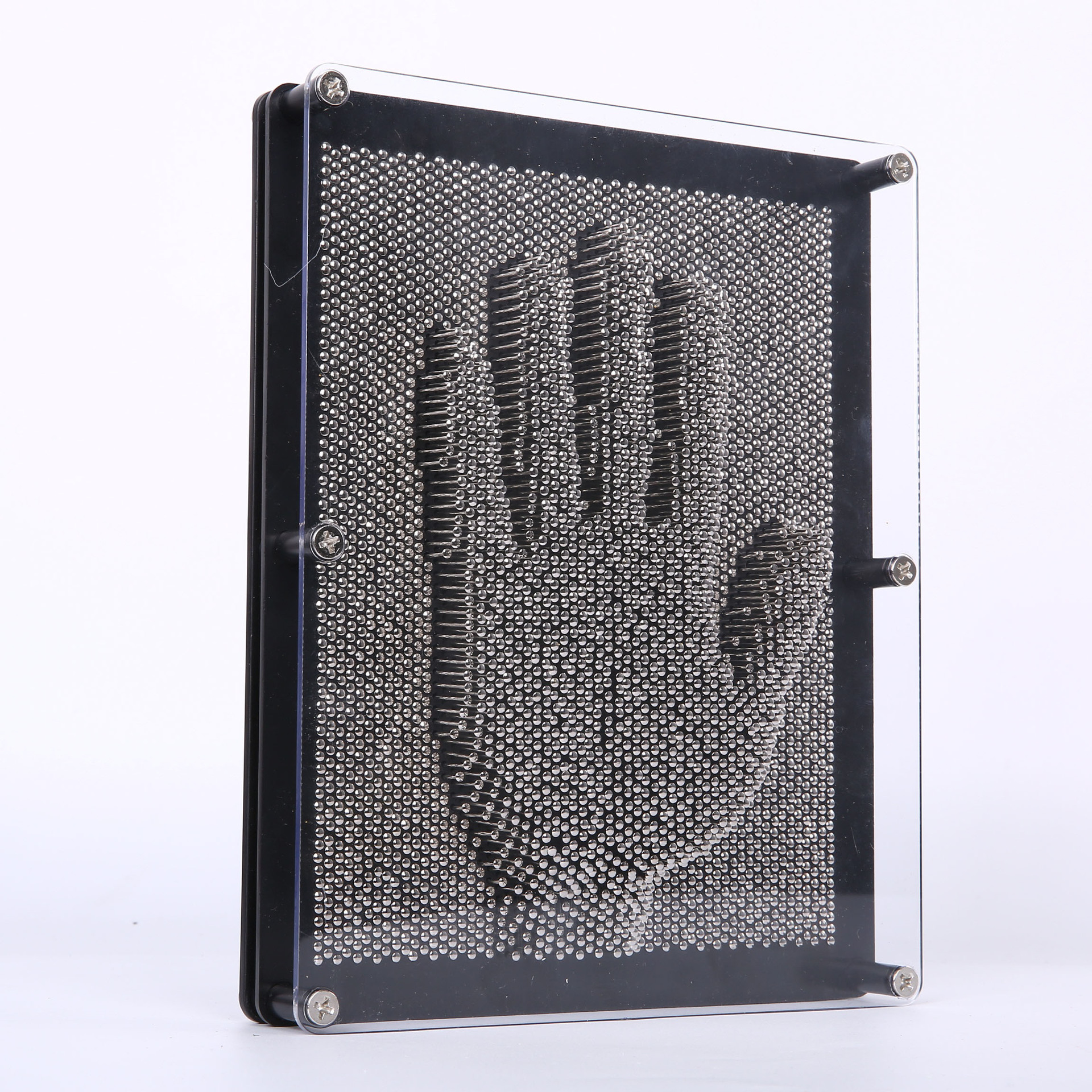 Shake the sound of 3d three-dimensional changeable needle toy handprint plastic hand model needle painting Three-dimensional clone handprint face touch metal iron touch