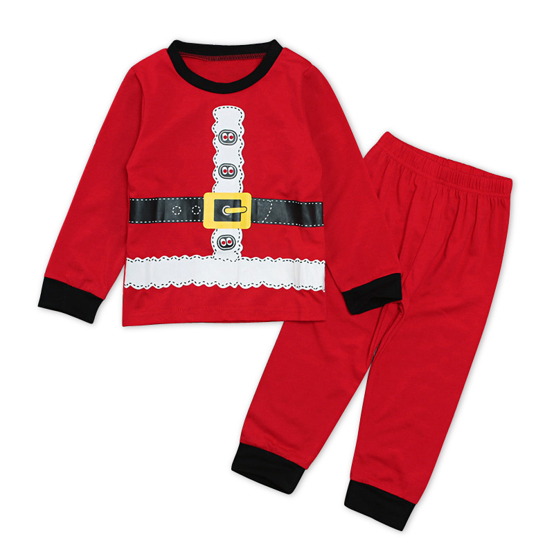 Children's European and American Spring and Autum Boys' Christmas Long-sleeved Tops + Pants Two-piece Set Home Clothes Kidsren's Clothing ins