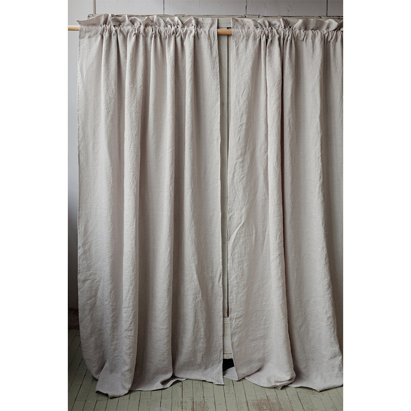 Pure Linen Curtain Shading Custom Washed Linen Shower Curtain Cloth Curtain Zen Curtain Cloth Modern Simple Cotton Linen