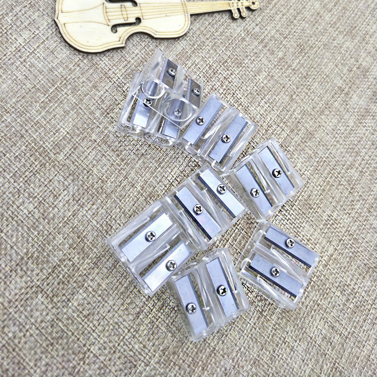 Double Hole Pencil Sharpener Large Hole Pencil Sharpener Reel Double White PS Transparent Pencil Sharpener Sharpener Heart Children Pencil Sharpener