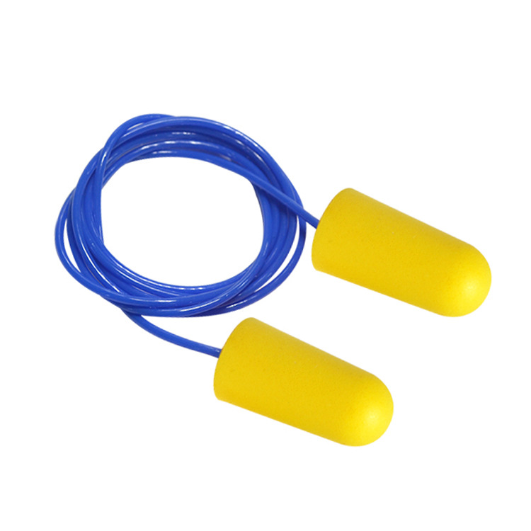 Customized Ec-1001A-C Oem Oem Processing for Sleeping and Learning Anti-Noise Pu Sponge Soundproof Earplugs with Cable