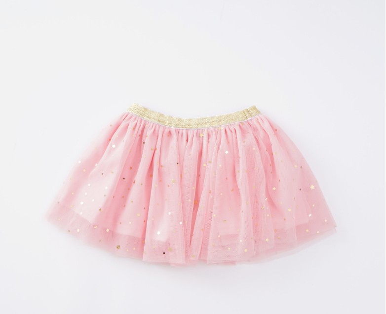 Детская одежда весна лето осень юбка для девочек с эффектом звезды юбка принцессы полудлинная сетчатая юбка с бусинами пудрового цвета