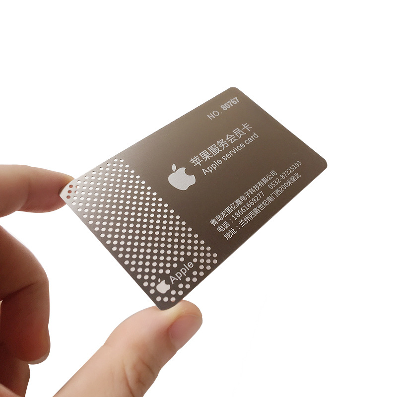 Stainless Steel Store Promotional Business Card Personal Brushed Card Warranty Vip Card Free Design with Pictures Manufacturer Cheap