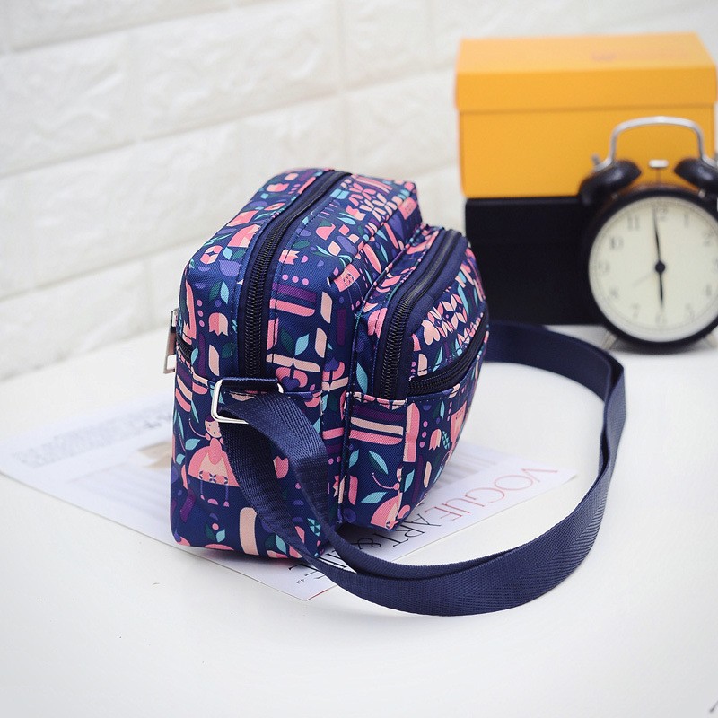 New Casual Women's Crossbody Bag Nylon Flower Cloth Shoulder Bag Fashion Crossbody Coin Purse Oxford Cloth Shoulder Cloth Bag