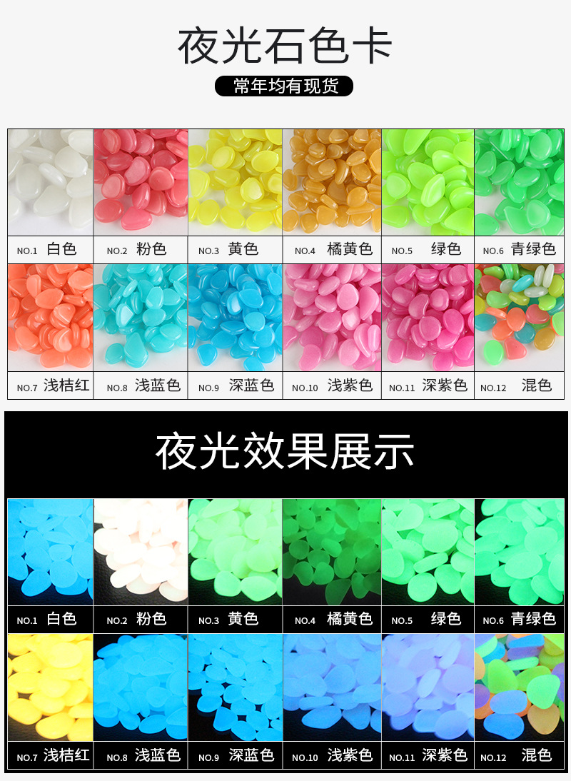 Luminous stone cross-border supply garden fish tank artificial stone luminous color Pebble head fluorescent Luminous Stone manufacturers