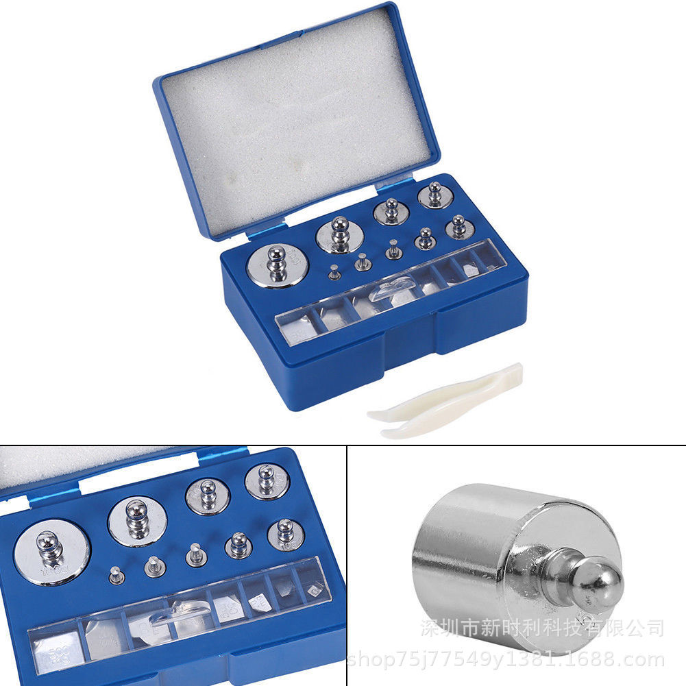 17pcs 10mg-100g Student Set Weight Steel Chrome Standard Weight